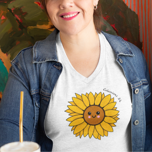 Sonflower V-Neck T-shirt - Laughing Lion Studios LLC